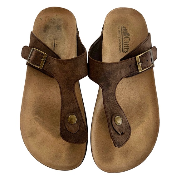 White Mountain Brown Thong Style Comfort Sandals 7.5 - Picture 1 of 10